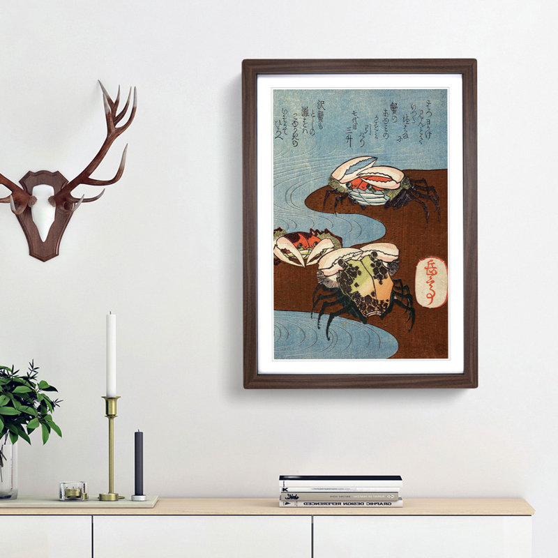 Crabs by the Sea by The Sea - Picture Frame Painting Print, 36cm H x 27cm W x 2cm D, Walnut Framed