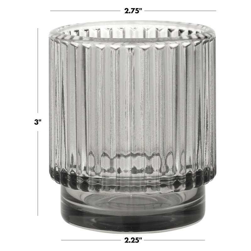 Porte-votive de table en verre, Gris clair