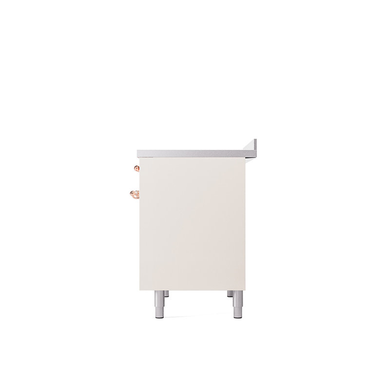 ILVE Nostalgie II Series 40 inch Induction Range with 6 Induction Elements (Solid Door), Antique White/Copper