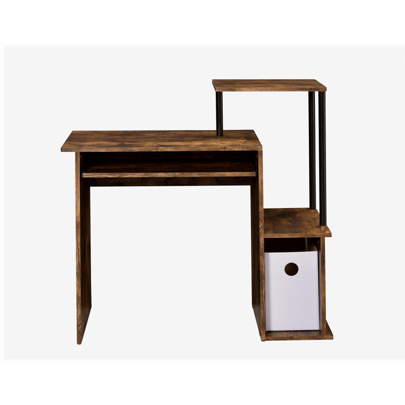 Bureau d'ordinateur Lyphre, Brun / Noir
