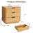 23.2'' W 3-Drawer Fluted Nightstand with Charging Station