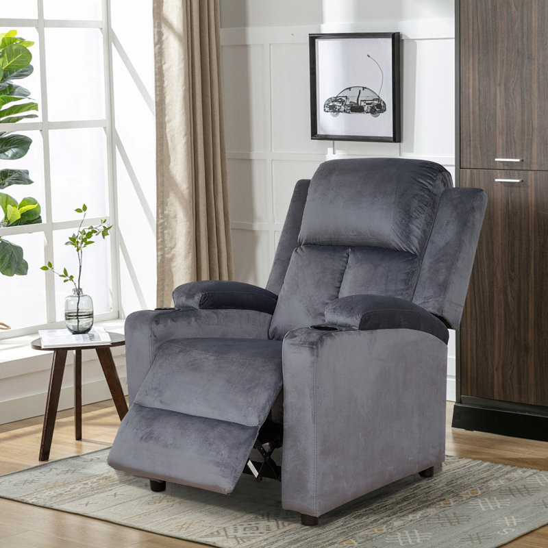 Fauteuil inclinable de 31,5 po de largeur avec porte-gobelet, Gris