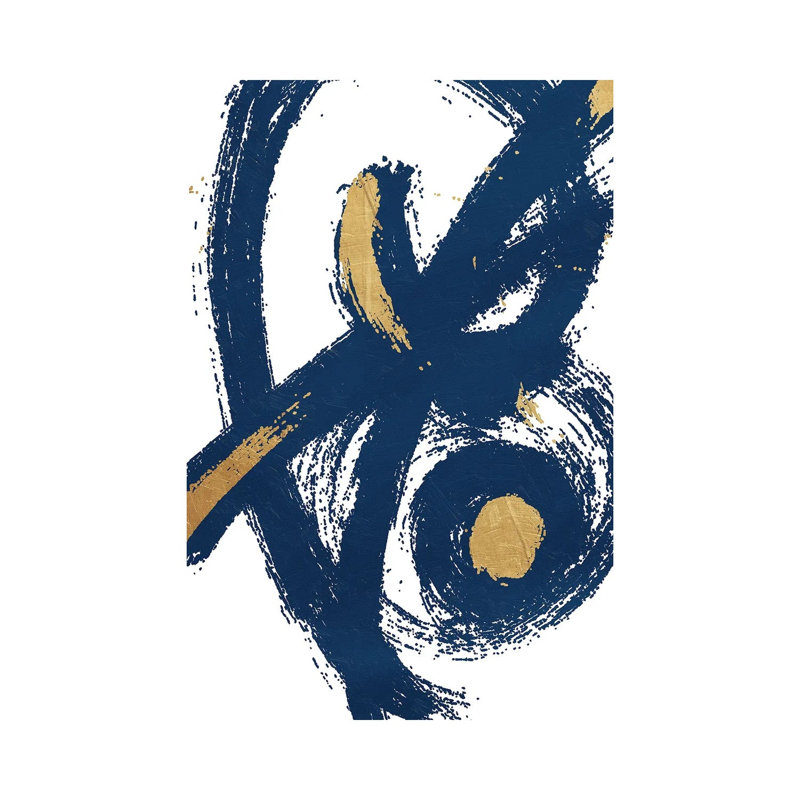 Jaidens Swirl Blue by On Rei - Wrapped Canvas Rectangle Print, 66.04 cm H x 45.72 cm W x 1.91 cm D