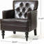Fauteuil club de luxe capitonné - détails cloutés, structure en bois de bouleau de 31,75 po de diamètre, sièges sophistiqués