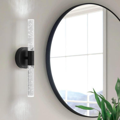 Modern LED Wall Sconce Set With Crystal Bubble Design, Energy-Efficient Aluminum Lighting Fixture For Bathroom, Bedroom, Living Room, And Hallway