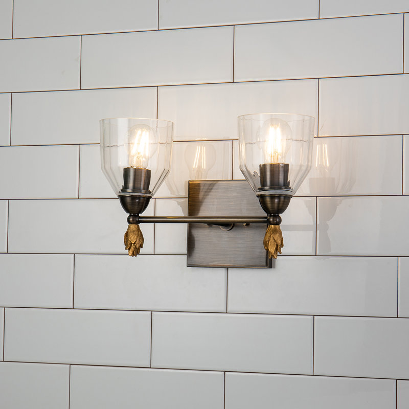 Bronze Dimmable Vanity Light with Acorn-Shaped Finial