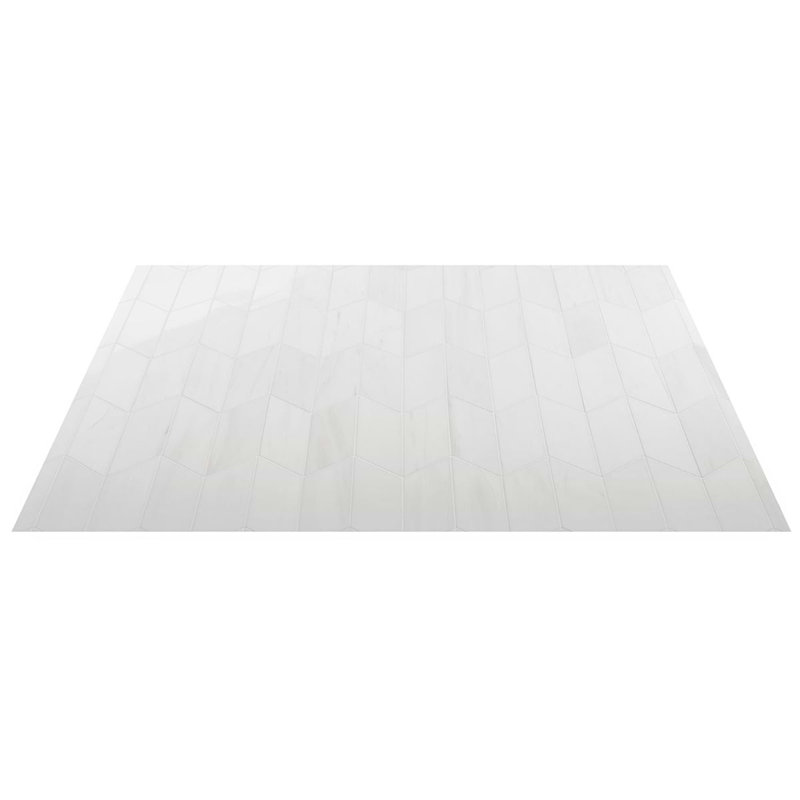 Bianco Dolomite 3x12 Chevron Polished Marble Tile