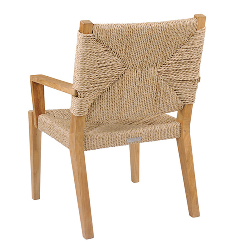 Hadley Teak Patio Dining Armchair, Natural 