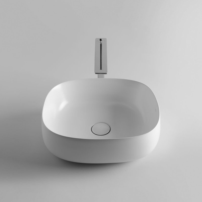 WS Bath Collections Seed 16.1'' Ceramic Circular Bathroom Sink, Glossy White