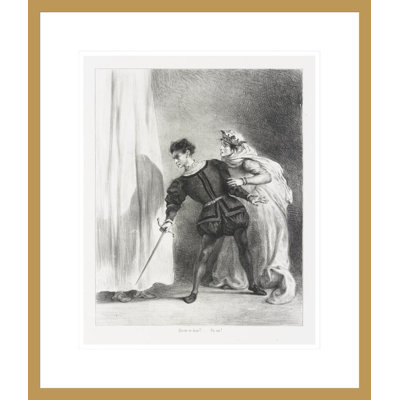 Le meurtre de Polonius (Act. III. Sc. IV) (The Murder of Polonius) from Shakespeare’s Hamlet by Eugène Delacroix -Framed Giclee Print
