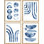 «Watercolor Blue Semi Circle Polygon Variety», ensemble de 4 reproductions de cadres photo simples-97762581-97762584