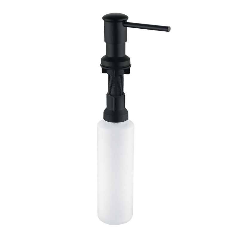 Sink mount Soap Dispenser with Straight Nozzle, Matte Black