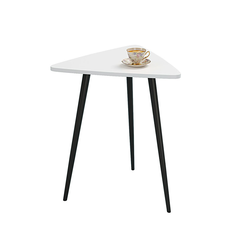 Small Black Side Table, Triangle Side Table, Modern Narrow Bedside Table, White