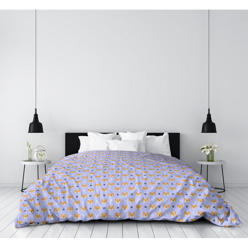 Housse de couette simple Katelyn Elizabeth, Housse de couette pour très grand lit, Violet / Brun, Polyester brossé