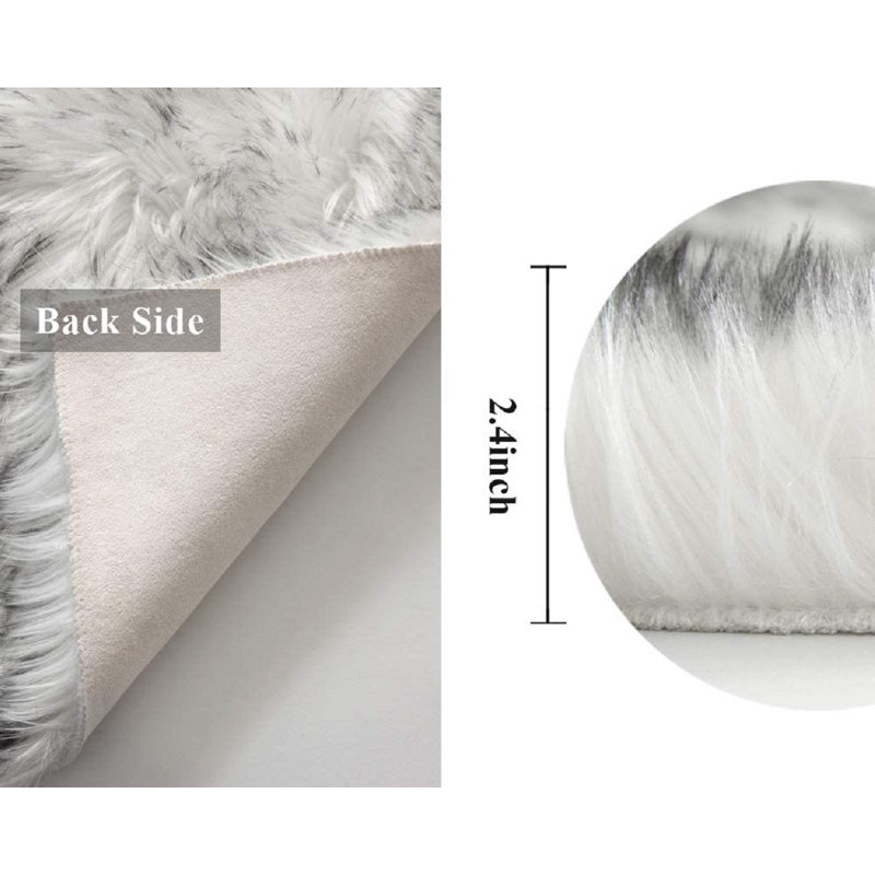 Keiland Faux Sheepskin Indoor Rug, Rectangle 6' x 9'