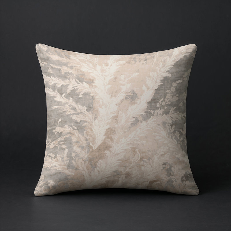 Coussin décoratif intérieur et extérieur Modern, Carré 16 po, Beige abstrait 4
