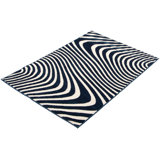Tapis géométrique bleu / vert tissé à la machine Zuma