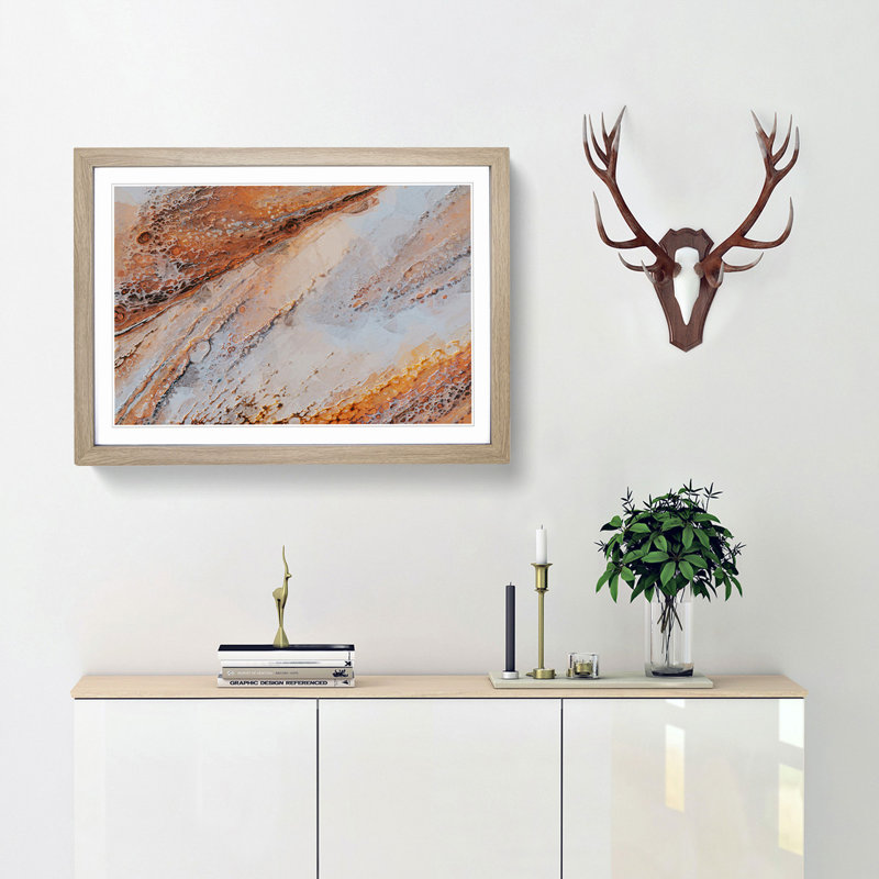 All Eternity in Abstract - Picture Frame Painting Print, 48cm H x 65cm W x 2cm D, Oak Framed