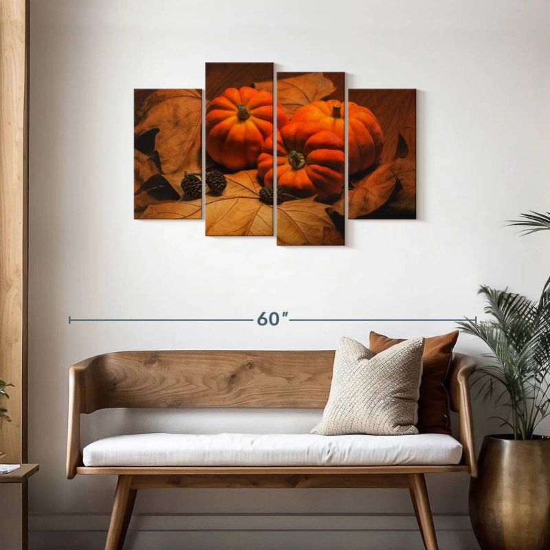 Pommes de pin et citrouilles Yarlin, H 27 po x l 43 po