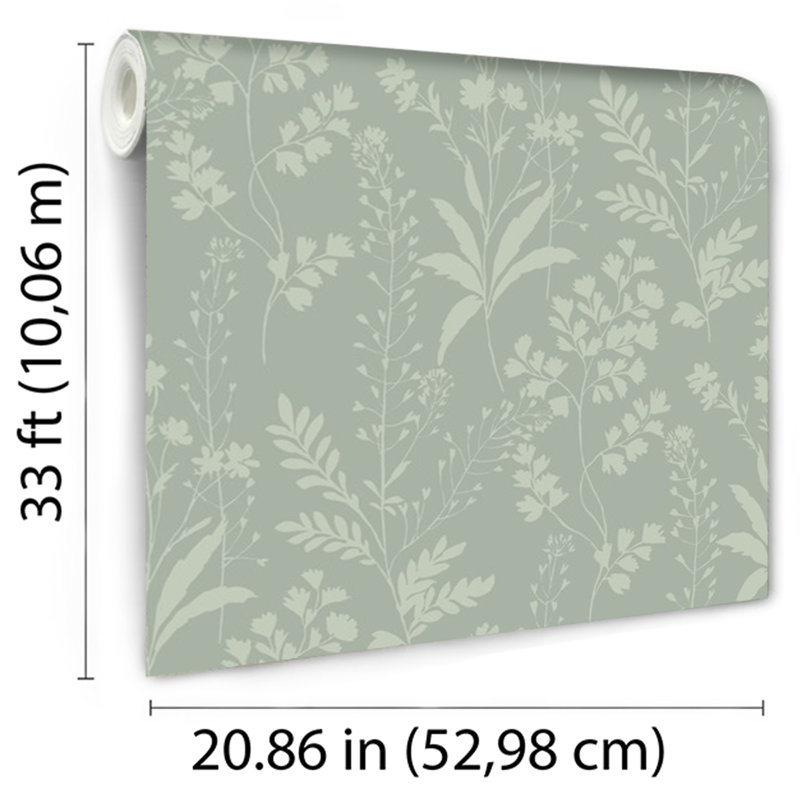 Papier peint silhouettes de fleurs sauvages, Sauge