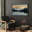 Paysage de forêt Woodland «Crimson Twilight Sunrise Mountain Lake» sur-99142235-99142233