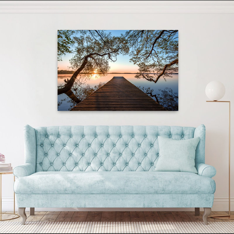 Art contemporain, paysage paisible, paisible et serein, paysage marin, H 40 po x l 60 po