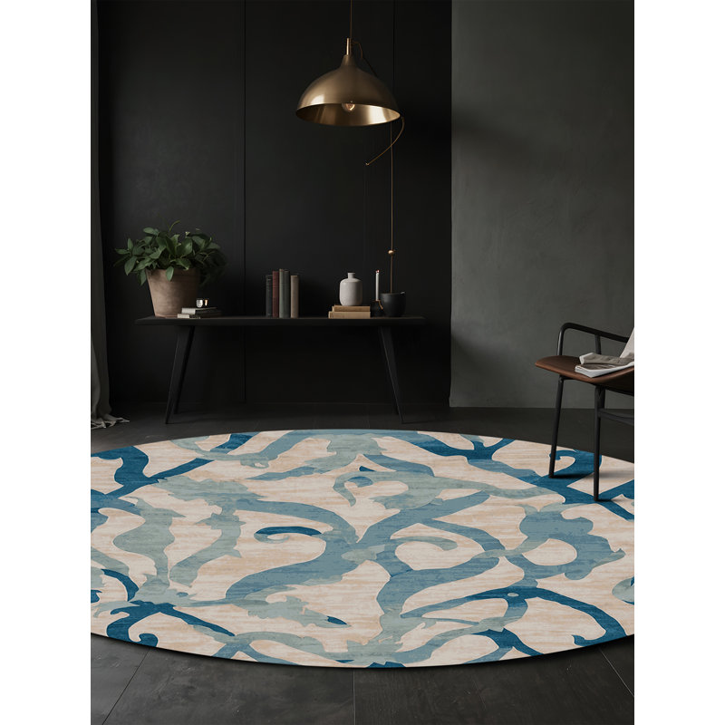 Tapis gris lavable à la machine, Rond 3 pi