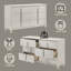 Commode à finition blanche nacrée Laveda, commode pour salle à manger, salon, chambre à coucher, couloir de cuisine (commode)