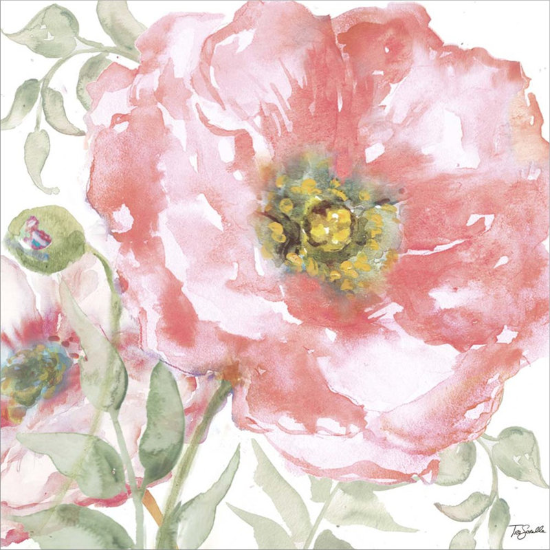 «Poppy Romance II» par Tre Sorelle Studios - impression sur toile tendue, H 24 po x l 24 po x P 1,5 po