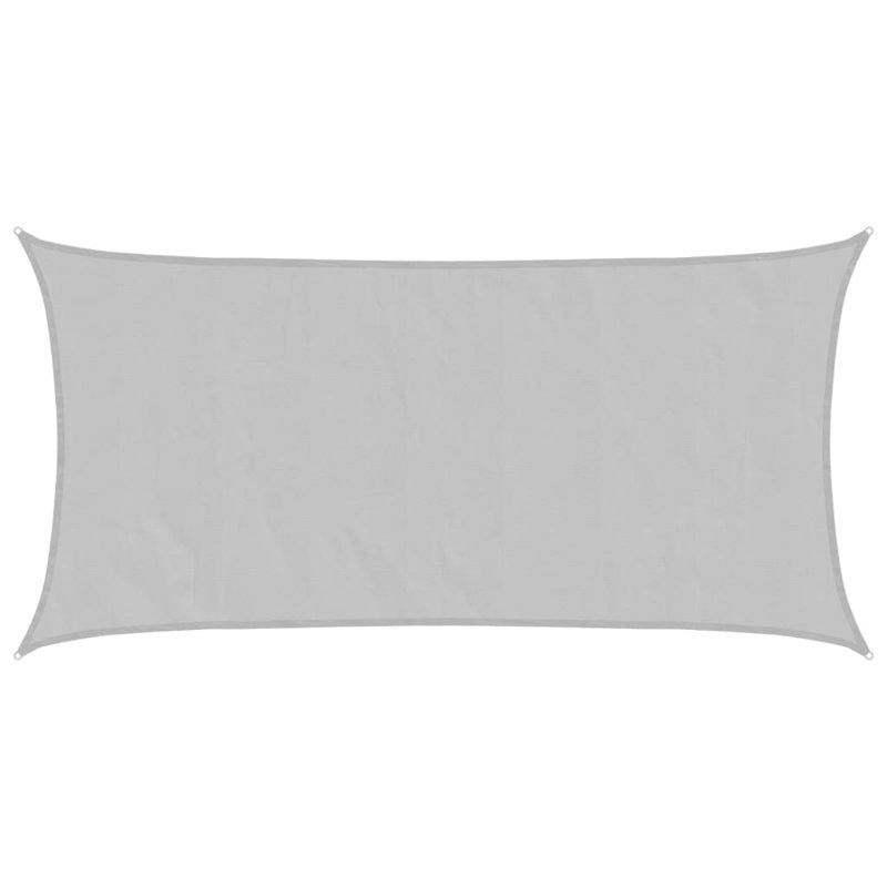 100% Polyester Oxford 4m x 2m Rectangle Shade Sail, Light Grey