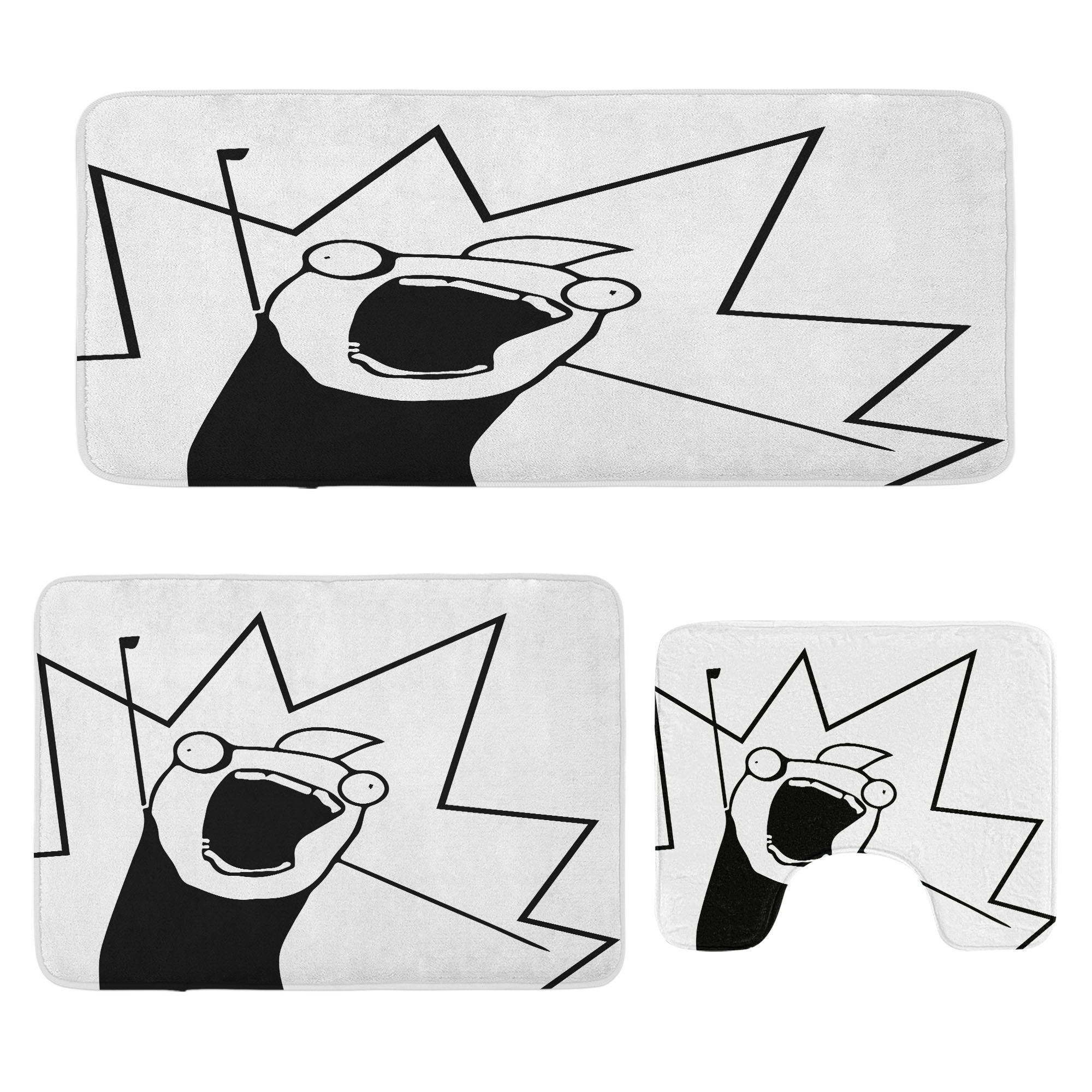 East Urban Home Humor Bathroom Rug Set 3 Pieces U-Shape & Rectangle ...