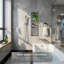Système complet de douche à pluie 10 "avec bec de baignoire en cascade - Ensemble de robinet de douche mural en nickel brossé avec douchette et valve brute-122435696