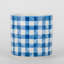 Porcelain Round Planter Pot Blue Checker