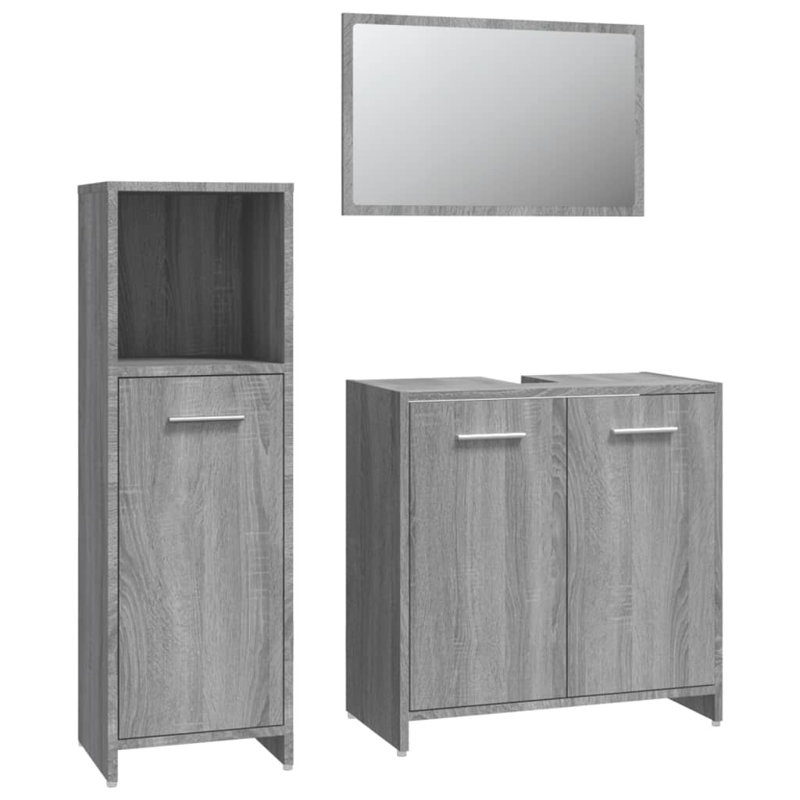 Seidenberg Bathroom Storage Furniture Set, Grey Sonoma