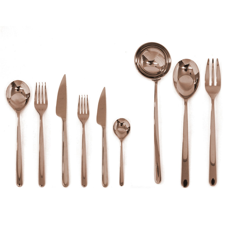 Linea 75 Piece 18/10 Stainless Steel Cutlery Set, Service for 12, Bronze