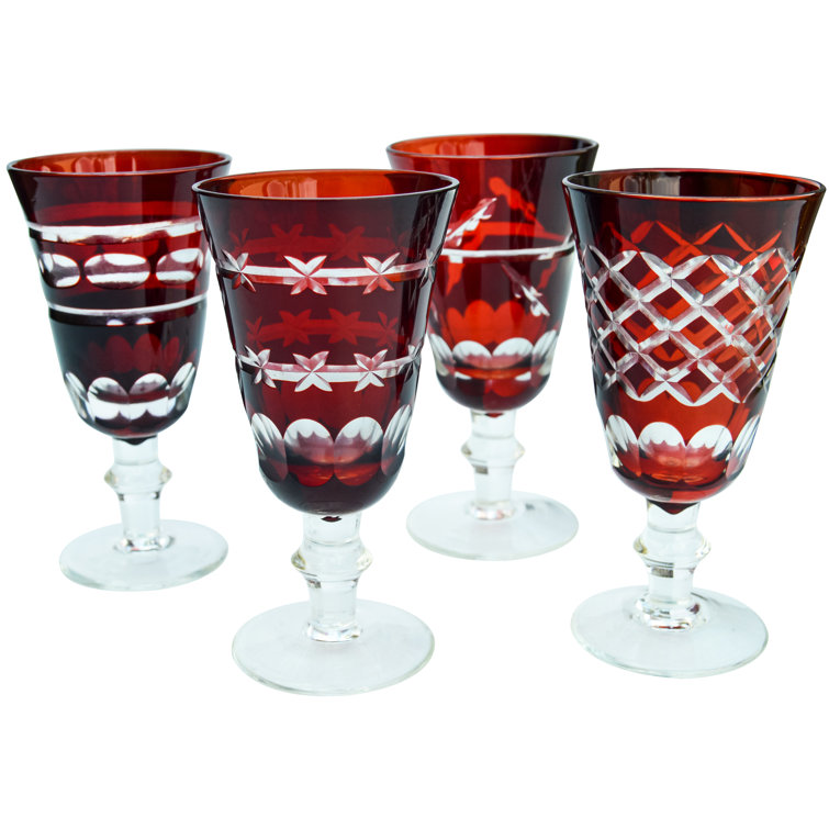 Quadrat Romanian Crystal Water Glasses, Set of 4 - Drinkware