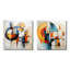 Ensemble de 2 collages carrés colorés Mid-Century Fusion IV-1424211451-1424211455