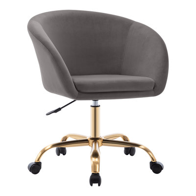 Chaise de travail en velours Ailsa