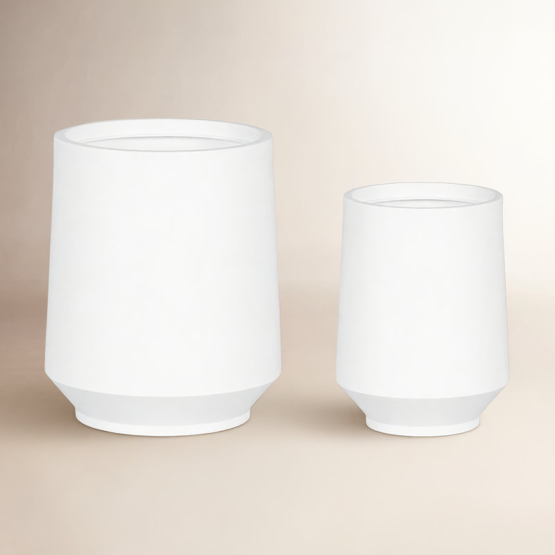 Ensemble de 2 pots à fleurs Dalya, Blanc