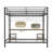 Ethan Full Over Twin Bunk Bed with Desk and Charging Station and Storage Shelves and Metal Wire Mesh Panel with Hooks for Teen,Safety Guard & Stairs,No Box Spring Needed, Black & Nature Oak-2145765171