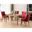 2 chaises de salle à manger, revêtement en tissu épaissi, structure en bois massif, bordure bronze, bourgogne, dossier haut, coussin de siège en mousse, côté américain ultra style 2, pieds épais, rouge vin,-314428529