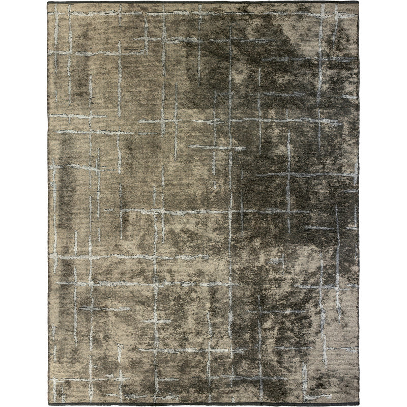 Rapture Abstract Area Rug in Brown/Gray, Rectangle 7'10" x 9'10"