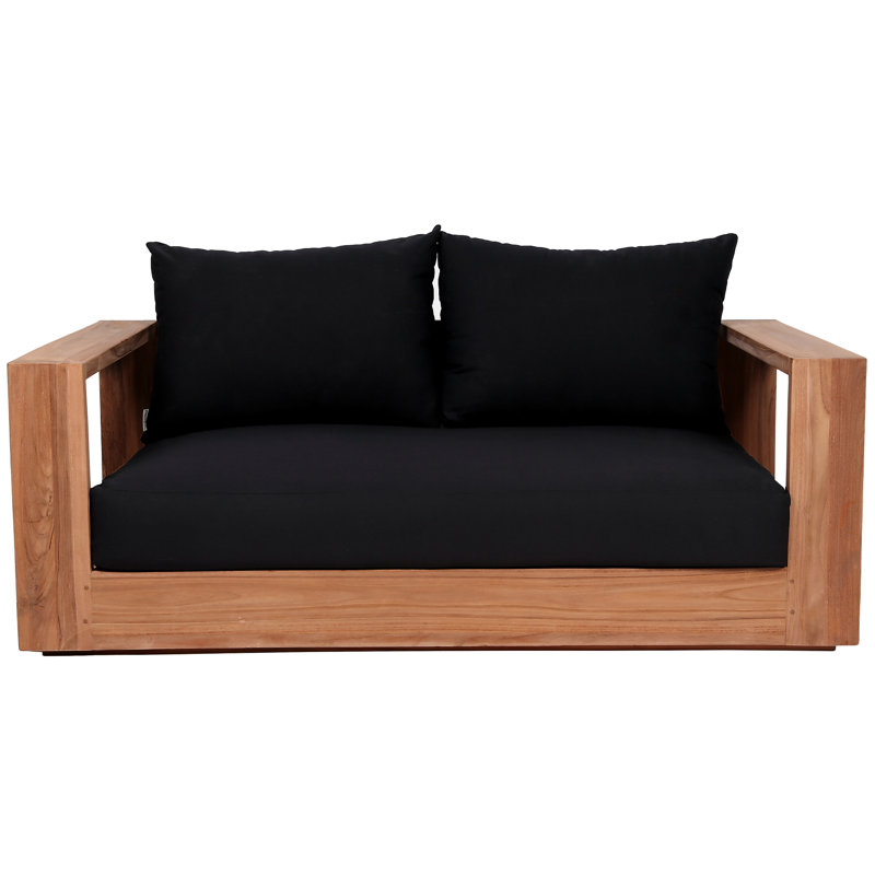 Causeuse d'extérieur en tissu imperméable Tulum, Noir, noir, noir, noir