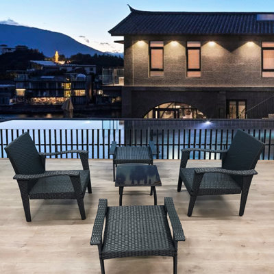 Ensemble de chaises de patio et: 5 avec coussins confortables