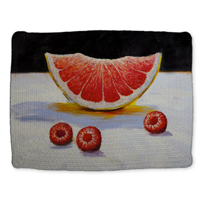 Grapefruit Slice Braided Polyester Placemat | Modern Home Decor