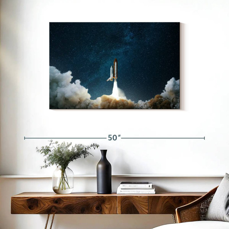 Oberle Rocket Against The Stars, 24" H x 36" W