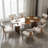 Dining Set, Mid-Century Modern Wooden Table & Upholstered Chair Set For Home, Kitchen, Dining Room-108814407-108814410