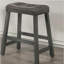 Tabouret de bar 25 po en bois avec siège en cuir, tabouret de comptoir sans dossier (gris antique, ensemble de 2)