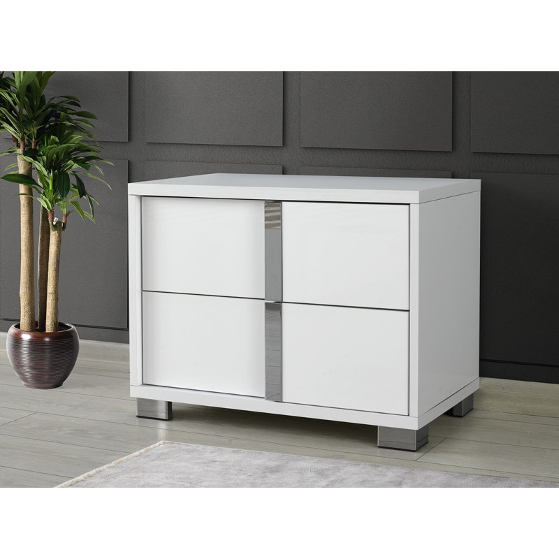 Beatty 26.8'' W Nightstand, Right, Gloss White