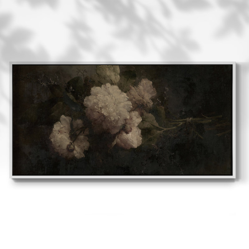 Botanical Series-CDXL III - Toile tendue avec châssis encadré - Prêt à être accroché, H 21 po x l 41 po, Blanc